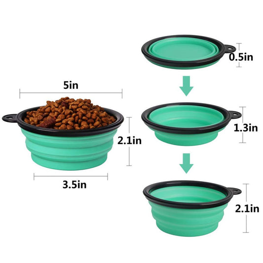 Foldable Silicone Pet Feed Bowl